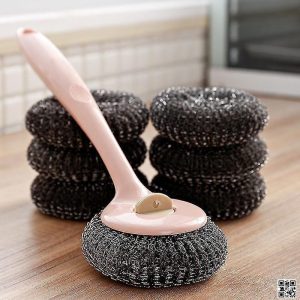 Long Handle Stainless Steel Wire Dishwashing Cleaning Brush